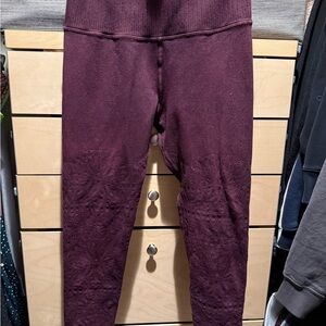 avocado Maroon Workout Leggings Kaleidoscope